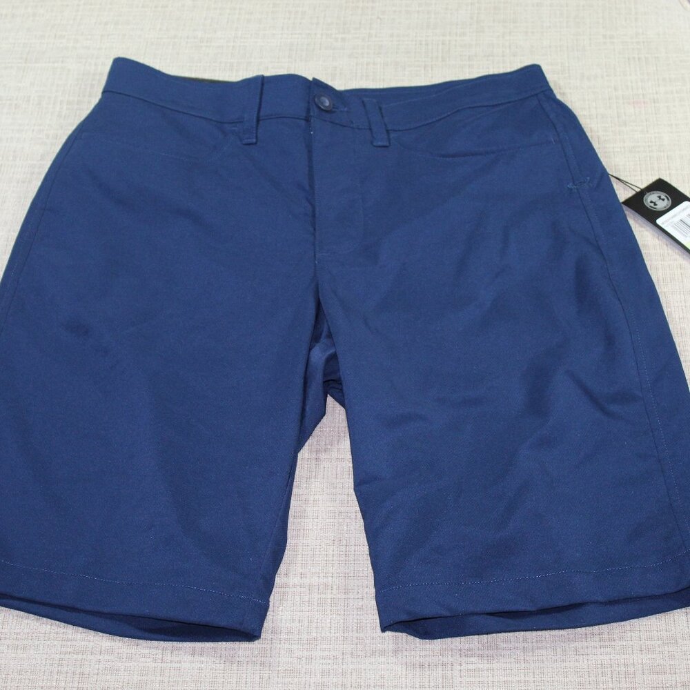 NWT Under Armour 11" Inseam Blue Loose Fit Heat-gear Golf Shorts Size 30